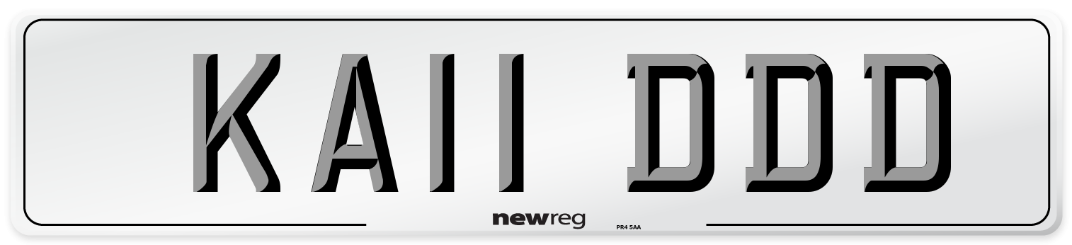 KA11 DDD Number Plate from New Reg